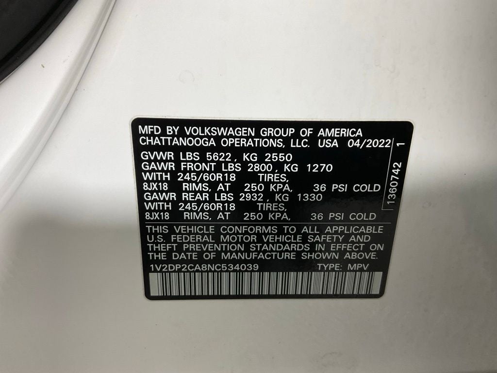 2022 Volkswagen Atlas 2.0T SE ***BLUE CERTIFIED***